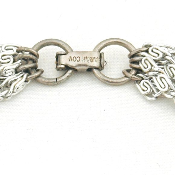 Vintage Sarah Coventry Lightweight 8-Strand Silver Tone Necklace/Choker - 15.25" - Picture 3 of 6